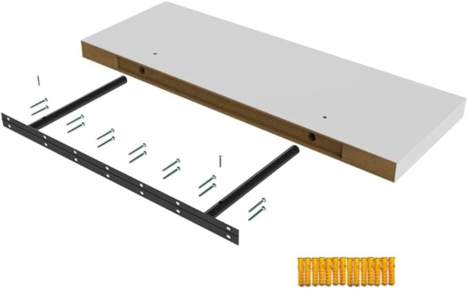 Floating Shelf, Set of 2 Wall Shelf, 30 in W x 12.75 in D x 2 in H Wooden Floating Wall Shelf with Invisible Brackets for Living Room/Bedroom/Bathroom/Kitchen Storage and Decor, White