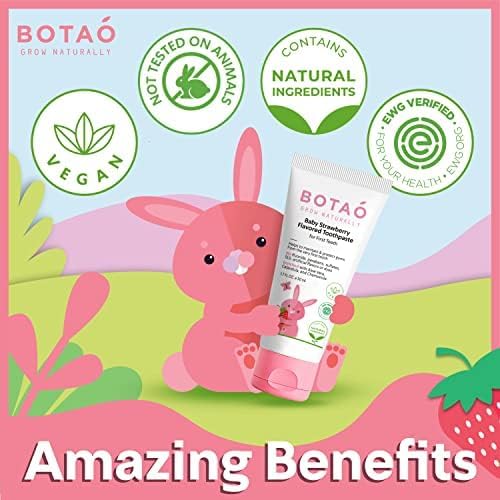 Fluoride Free Toddler Toothpaste | Strawberry Flavored - Training Toothpaste for Toddlers | EWG Verified, Vegan, SLS Free, Safe to Swallow, Aloe Vera (2Pack)