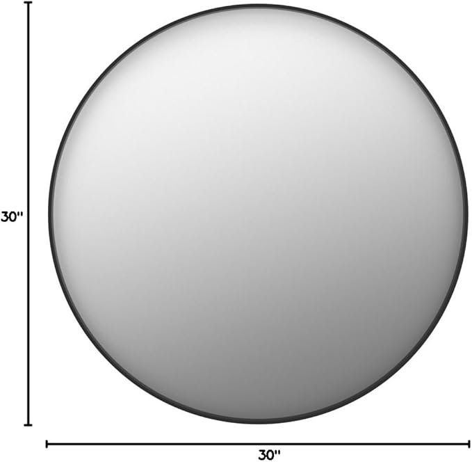 30 Inch Round Bathroom Mirror - Wall Mounted Circle Mirror with Metal Frame, Modern Mirror Suitable for Bathroom, Vanity, Entryway, Living Room, Wall Decor,Black