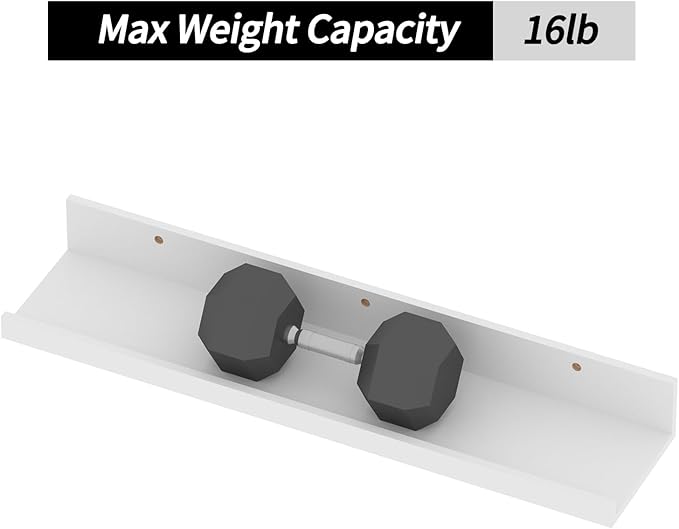 Giftgarden 24 Inch White Floating Shelves for Wall Mount, Modern Wood Wall Shelf Ledge for Bathroom Bedroom Living Room Kitchen Nursery Storage, Set of 3 Different Sizes