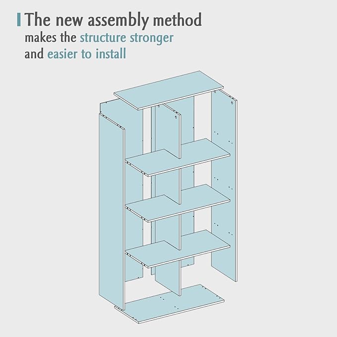 8-Cube Storage Shelf Bookcase - Wooden 4-Tier Floor Standing Open Bookshelf, Modern TV Stand up to 55 Inchs for Home and Office, Warm White