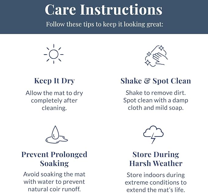 Barnyard Designs Natural Coco Coir Heavy Duty Backing Doormat - Large Cute Non-Slip Front Door Welcome Mat for Outside Entrance or Porch Entry, Brown (17x30, Hello)