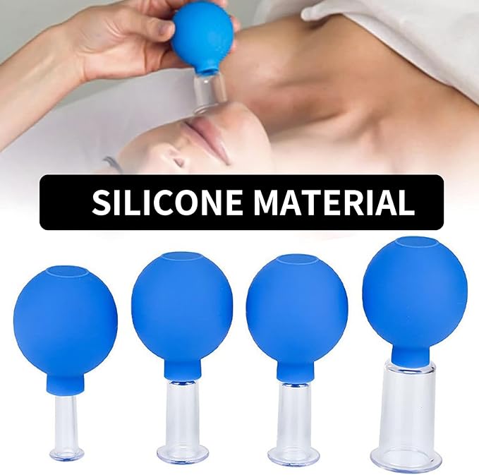 Facial Cupping Therapy Set Plastics, Eye Face Vacuum Massage Anti Cellulite Cup - Silicone, for Beauty Body Cup Lymphatic Fascia Massager