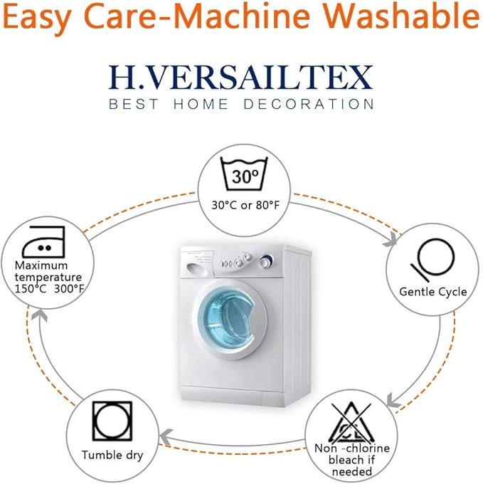 H.VERSAILTEX Super Stretch Individual Seat Cushion Covers Sofa Covers Couch Cushion Covers Slipcover Sets Thick Jacquard Textured Twill Fabric (2 Piece Medium Sofa Cushion Covers, Deep Teal)