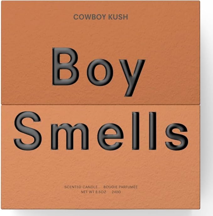 Boy Smells - Cowboy Kush Scented Candles for Men and Women - 8.5 oz - Soy, Coconut Wax Candle Blend - Aromatic Candles for Home with Suede, Saffron and Patchouli - 50-Hour Burn - Cotton Wick
