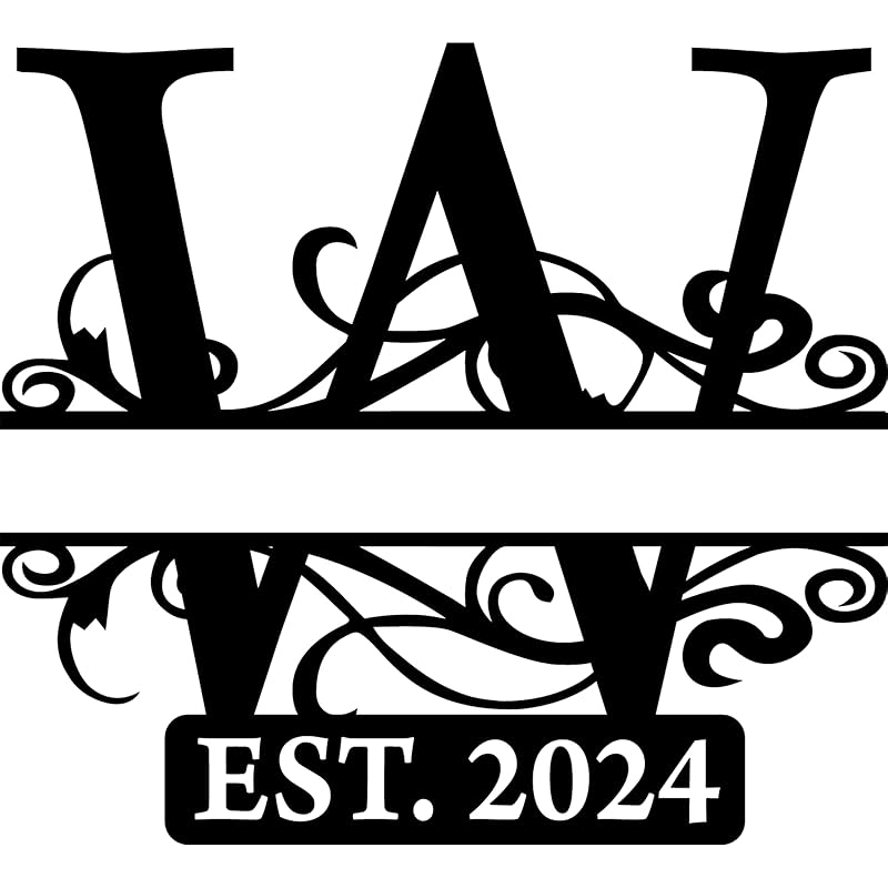 Custom Metal Signs | Last Name Sign | Split Letter Monogram Wall Decor | Custom Outdoor Signs | Personalized Wedding Gift | Housewarming Couples Gift | Outdoor Metal Sign | Metal Art