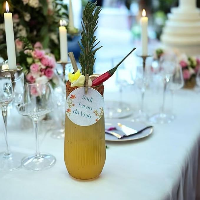 24 Pack Ribbed Origami Ripple Plastic Glasses, 12-9 Ounce Stemless Champagne Flutes & 12-12 Ounce Cups, BPA-Free Disposable Shatterproof Toasting Glasses for Weddings, Bars, and Events (Gold Rim)