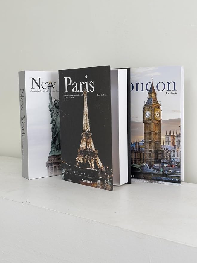 Decorative Storage Book Box – Hidden Storage for Remote Controls, Keys, and Small Items – Elegant Home Decor for Living Room, Bedroom, Coffee Table – Modern Style Faux Book Organizer (Pairs)