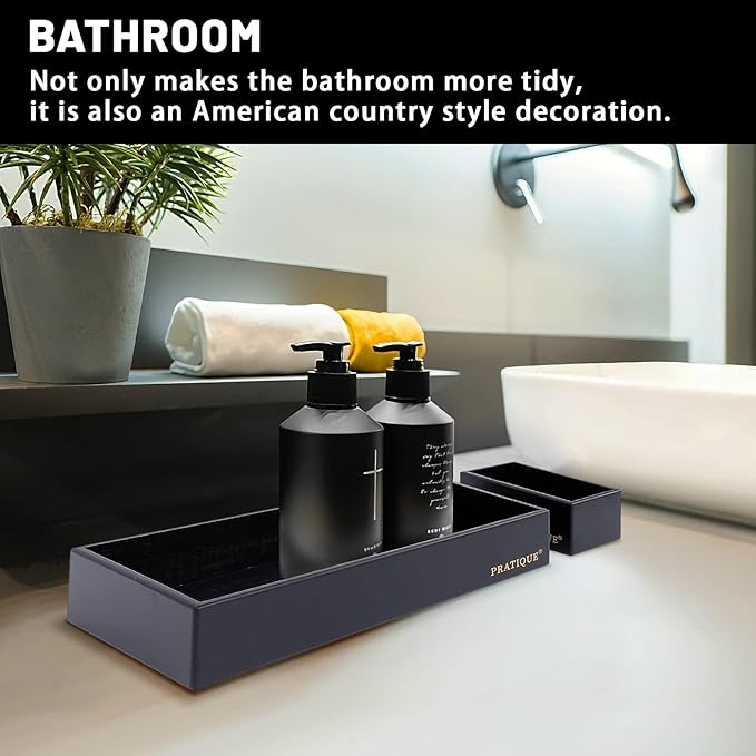 Bamboo Drawer Organizer - Kitchen Utensil Organizer Silverware Tray Cutlery Holder,Office Desk Supplies and Accessories,5.9 * 3 * 2.6inch,Black