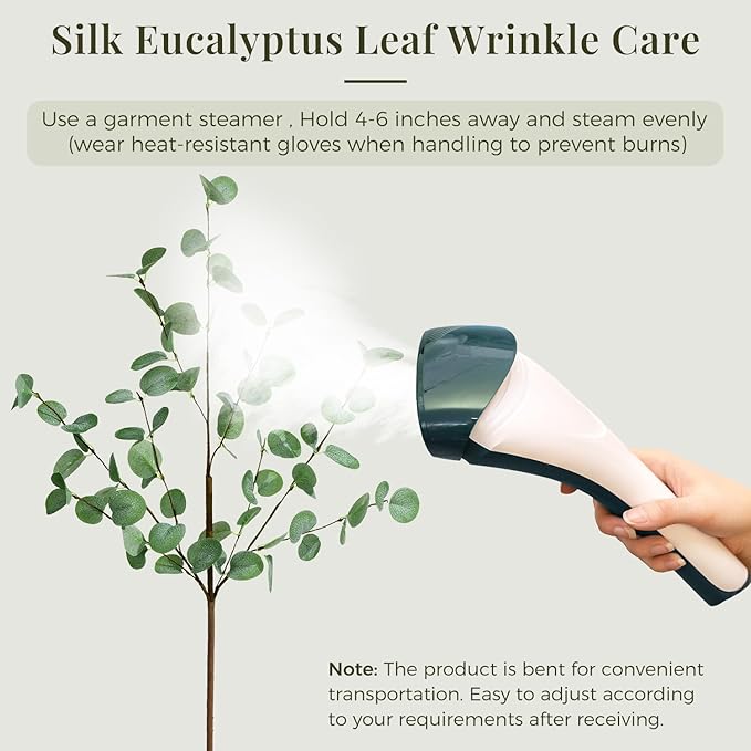 6Pcs Faux Eucalyptus Stems, 27" Artificial Eucalyptus Plants with White Frosted Coating, Fake Eucalyptus Decor Silk Greenery Leaves for Wedding Bouquets Home Decor DIY Floral Arrangements