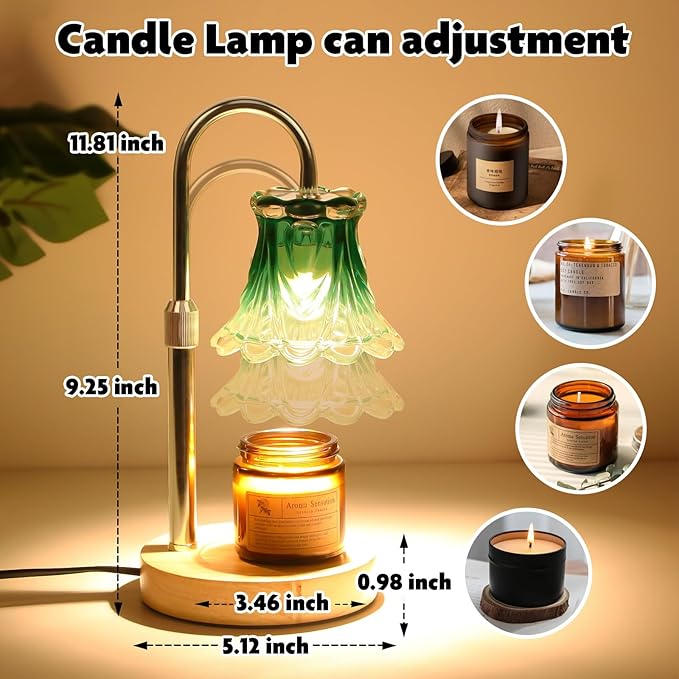 GEEZO Fragrance Candle Warmer Lamp,Electric Candle Warmer with Timer & Dimmer,Mom Christmas Birthday Gifts for Women, House Warming Gifts New Home Bedroom Decor