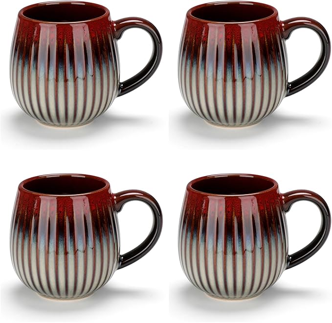 CosyCorner Ceramic Coffee Mugs Set, 17 oz Large Coffee Cups for Home and Office, Ceramic Cup for Coffee & Tea(A×4 pcs)