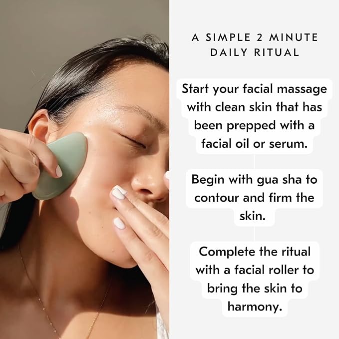 Mount Lai Obsidian Gua Sha Facial Tools, Black Obsidian Gua Sha Facial Tools Set and Roller, Guasha Tool for Face to Relieve Muscle Tension and Reduce Puffiness, Anti Aging Skin Care Sets for Women