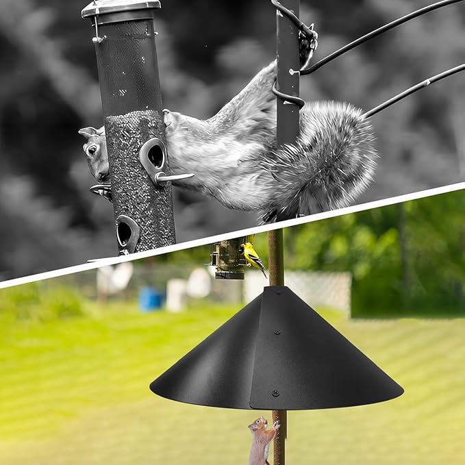 2 Pack Squirrel Baffle for Bird Feeder Pole,Keeps Squirrels Away from Bird Feeder Rods, (19 inch)