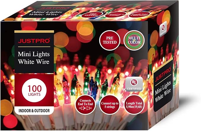 100LIGHTS Multi Easter Mini String Lights,Connectors Christmas Decorative Lights 19.6 UL Certified Waterproof for Easter Home Garden Holiday Christmas Tree Party Patio Wedding