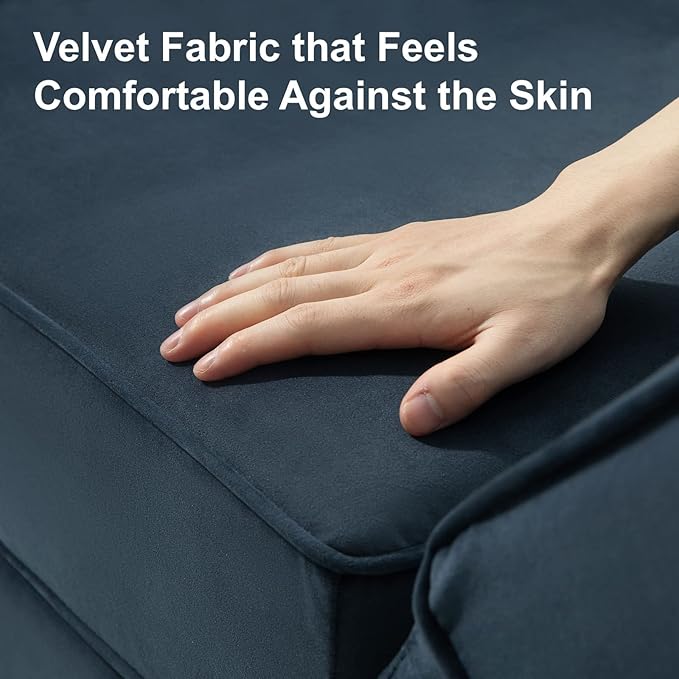 Belffin Storage Ottoman Module for Modular Sectional Sofa Square Seat Cube Velvet Foot Stool Blue