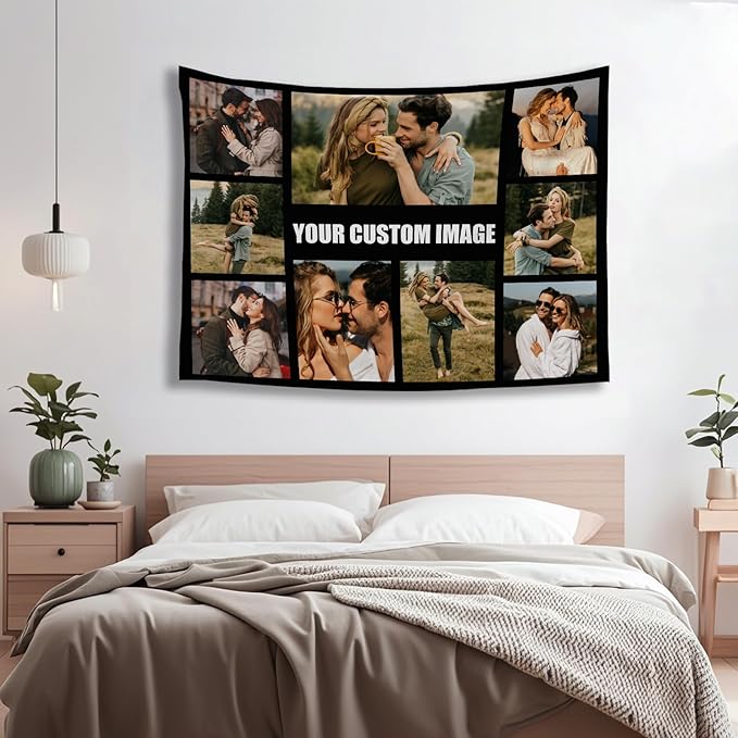 Custom Tapestry For Wall Bedroom Custom Backdrop Personalized Image Text Photo Customized Funny Tapestry Banners And Signs Multiple Pictures Horizontal Tapestrys