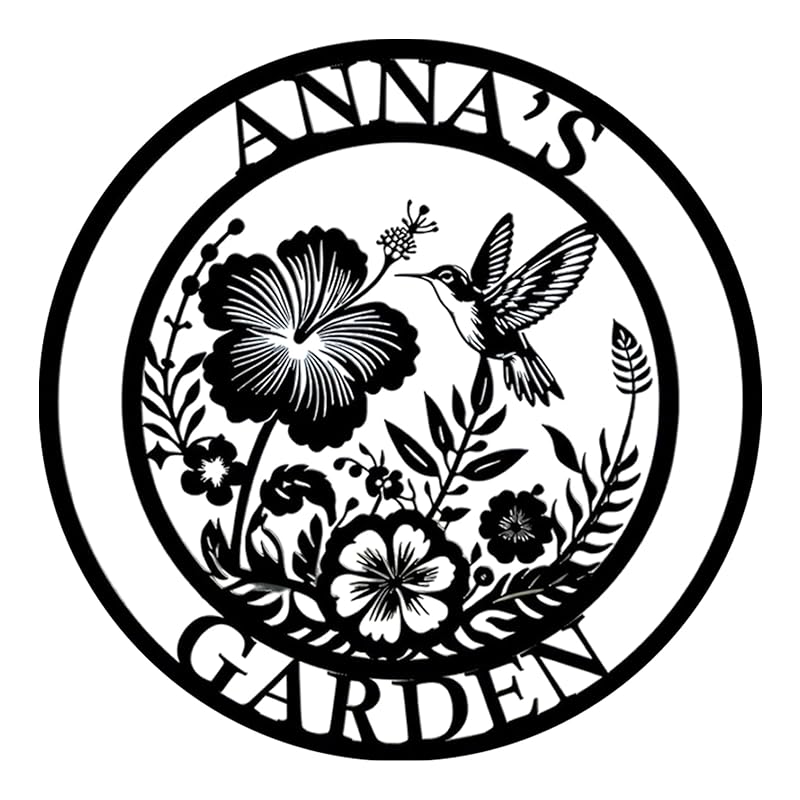 Custom Metal Garden Sign, Personalized Metal Home Garden Sign, Garden Gecor for Outside, Personalized Garden Signs with Name, Flower Garden Sign, Mom Grandma Women gifts