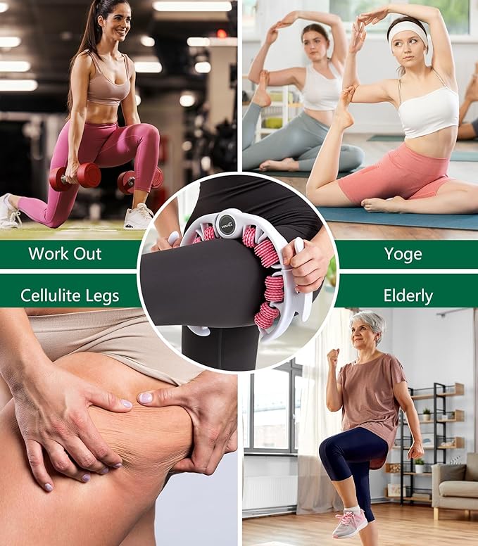 Cellulite massage tool | 360°removable cellulite remover for legs & Lymphatic Drainage Massager | Fascia Blaster for Contoured & Smoother Skin,Tool for Sore Arms, Legs, Stomach & Buttocks Pink
