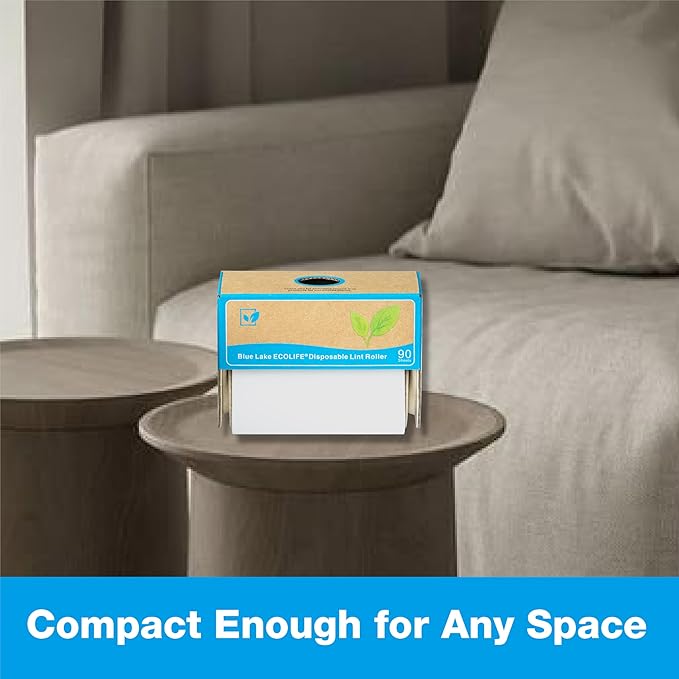 Blue Lake ECOLIFE Plastic-Free Lint Roller â 4-Pack (360 Sheets) | Extra Sticky & Eco-Lint Remover| Ideal for Clothes, Furniture & Carpet(4 Pack-360 Sheets)