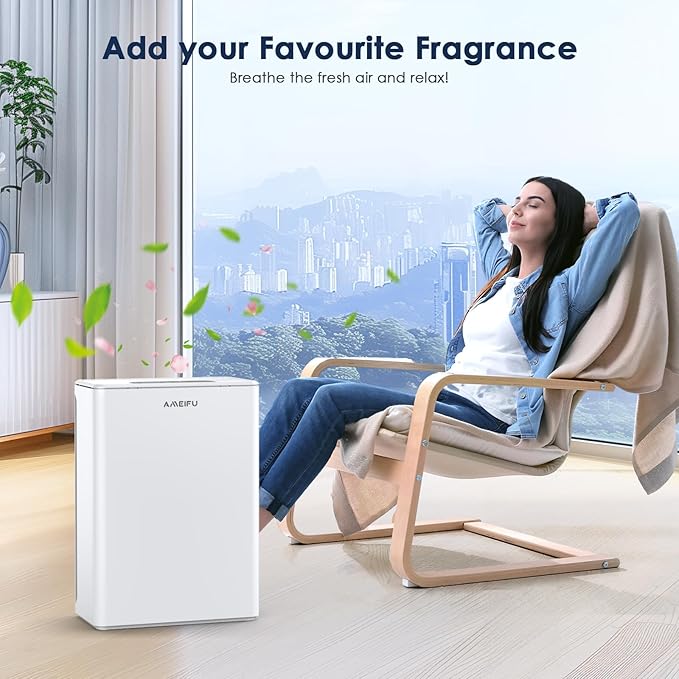 AMEIFU Air Purifiers for Home Large Room up to 2300sq.ft, H13 True Hepa Air Purifiers for Pets Hair, Dander, Smoke, Pollen, 3 Fan Speeds, 5 Timer Air Cleaner