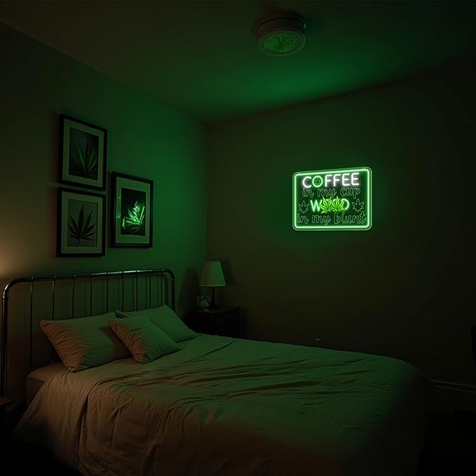 Coffee Neon Sign, Leaf Neon Signs for Wall Decor, Dimmable Acrylic Neon Lights for Coffee Bar Coffee Shop Bar Pub Club Bistro Man Cave Restaurant Game Room Hotel