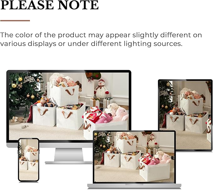 GRANNY SAYS Storage Baskets for Shelves, Closet Organizer Bins, Clothes Storage Bins with Metal Frame, Large Baskets for Organizing and Storage, Collapsible, Ivory, 2-Pack