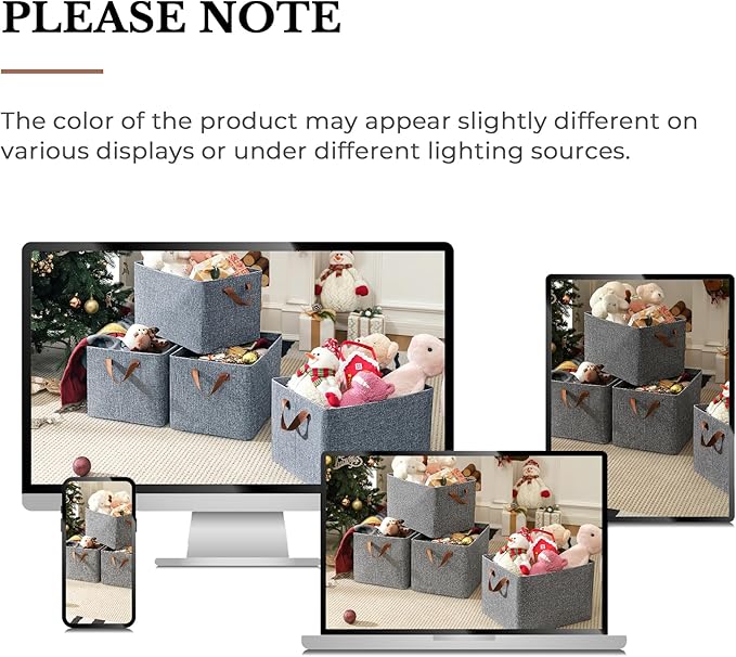 GRANNY SAYS Storage Baskets for Shelves, Closet Organizer Bins, Clothes Storage Bins with Metal Frame, Large Baskets for Organizing and Storage, Collapsible, Gray, 2-Pack