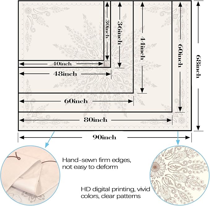 Fowocu Boho Floral Mandala Tapestry for Bedroom Aesthetic Bohemian Flower Wall Tapestry Beige Hippie Indian Small Tapestries Wall Hanging for Living Room Dorm Decor 60 x 44 Inch