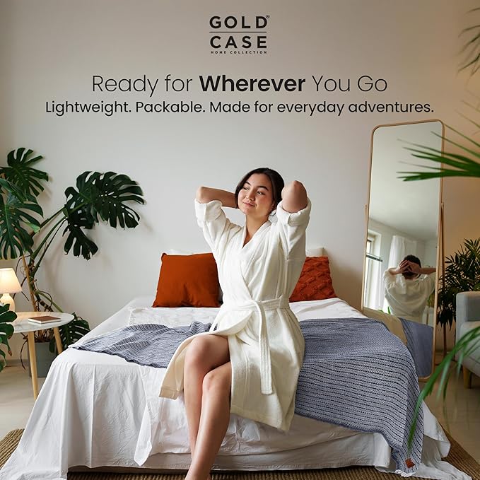 Gold Case Throw Blanket for Couch – 100% Recycled Turkish Cotton Blankets – Elegant Decorative Throw Blankets for Living Room Sofa – Woven Throws for Couch – Vintage Dark Green – 50x60 (Set of 2)