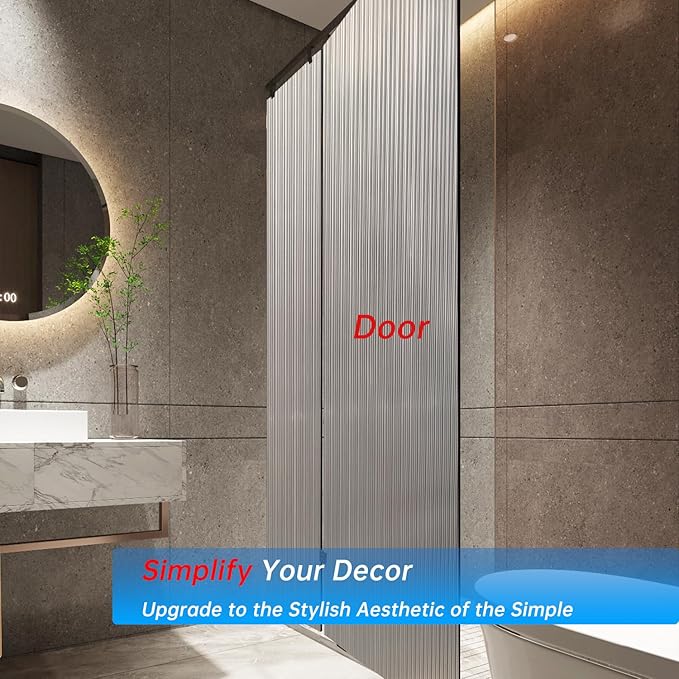 Frosted Glass Window Privacy Film Decorative, Bathroom Privacy Film for Glass Windows Cover, Static Cling, Removable, Reusable, Anti-UV, Anti-Glare, Heat Blocking,Changhong, 23.6X196.9Inch