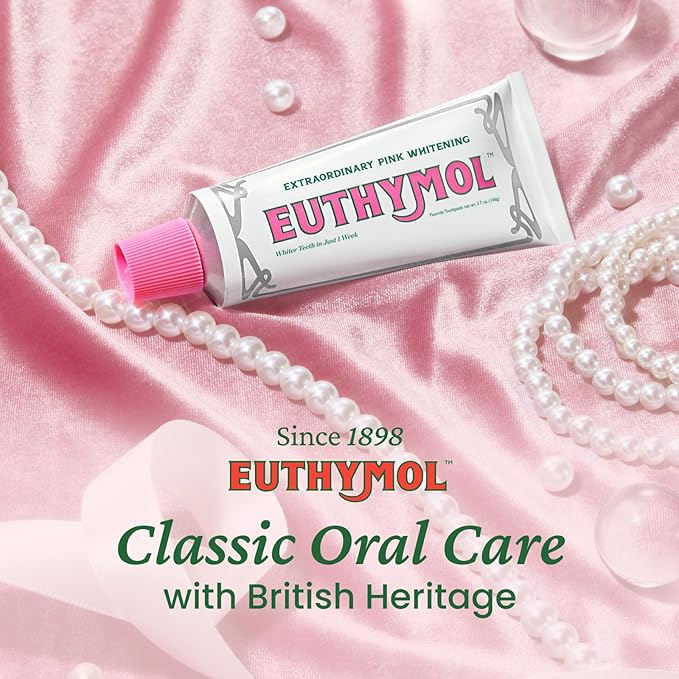 EUTHYMOL Whitening Toothpaste (3.7fl oz) - Stain Removal in 2 Weeks, Long-Lasting Freshness for Sensitive Gum & Teeth. Bad Breath, Cavity Prevention. Recyclable Aluminum Tube