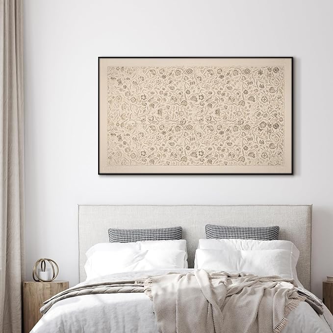 SIGNWIN 30"x60" Extra Large Framed Wall Art Vintage Botanical Sketch with Detailed Floral Pattern, Classic Nature Illustration for Home Living Room Bedroom Decor (Frame Assembly Required)