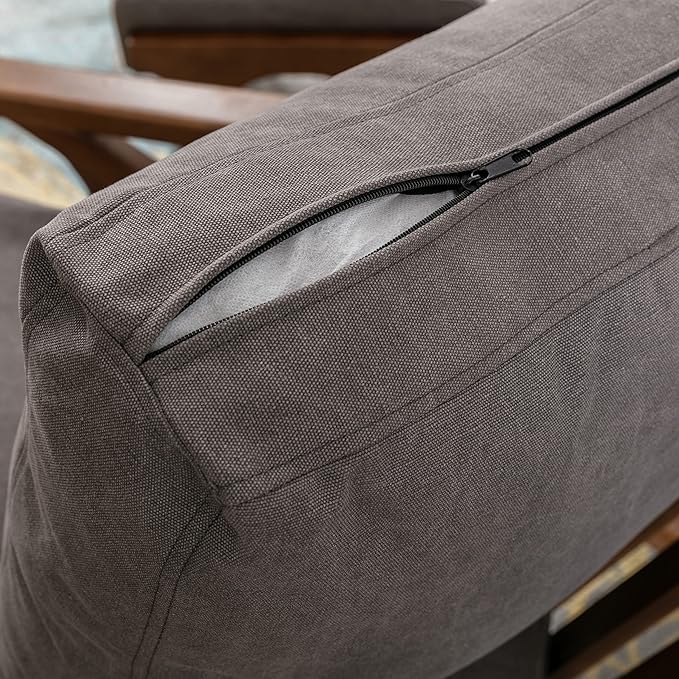 chairus Mid Century Accent Armchairs Modern Upholstered Lounge Chair Compfy Leisure Arm Chair for Living Room Fireplace/Bedroom/Reception/Dorms, Set of 2, Denim Fabric Grey