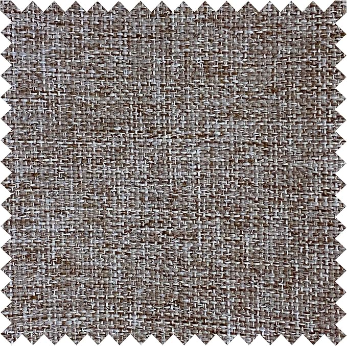Macochico 100% Blackout Pinch Pleated Linen Curtains Thermal Window Treatments Sound Reducing Curtains for Bedroom Living Room Light Coffee Farmhouse Burlap Drapes with Tieback 52”Wx63”L 1 Panel