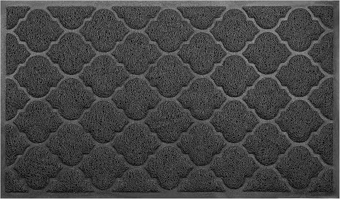 Door Mat Outdoor, 29x17, Welcome Mats for Entryway, Front Doormat for Home Entrance, Patio, Garage, RV Mats for Outside, Indoor Floor Mat, Durable, Non-Slip, Catches Muddy and Dirt(Black)