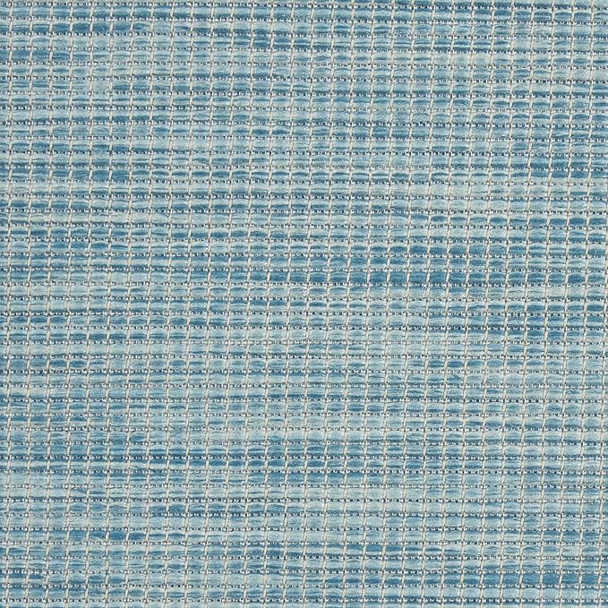 Nourison Home Positano Indoor/Outdoor Aqua 2'2" x 12' Area Rug, Easy Cleaning, Non Shedding, Bed Room, Living Room, Dining Room, Backyard, Deck, Patio (2x12)