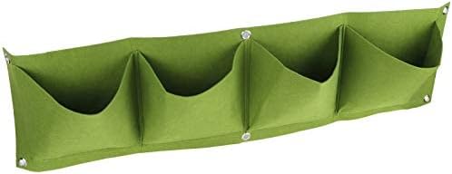 Atyhao Wall Plant Bag,4Pcs 4 Pocket Plant Grow Bag Wall Mounted Reusable Degradable Felt Garden Planter Herbs, Succulents Artificial Pl or Flowers. ()