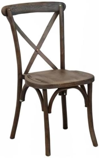 EMMA + OLIVER Gray Wash Dark Driftwood X-Back Chair