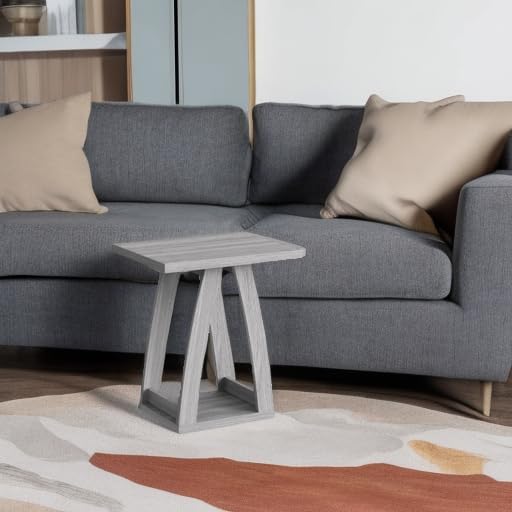 End Tables Living Room, Side Table Beside Sofa, Nightstand for Bedroom, Couch Side Table with Shelf, Modern End Table for Living Room, Grey End Table