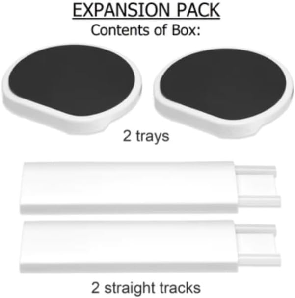 Expansion Pack - Dark Gray - 2 Straight Tracks and 2 Trays. Does not Work Without the Lazy Susan Revolution Full Set (Sold Separately).