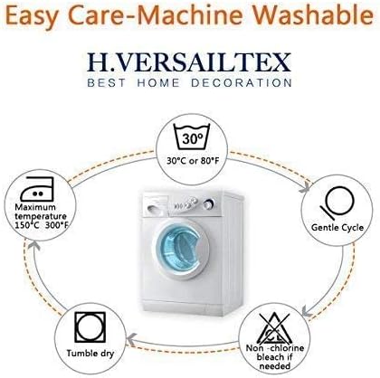 H.VERSAILTEX Super Stretch Individual Seat Cushion Covers Sofa Covers Couch Cushion Covers Slipcover Sets Thick Jacquard Textured Twill Fabric (2 Piece Medium Sofa Cushion Covers, Storm Blue)