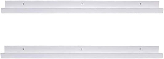 AZSKY Floating Picture Shelves Denver Modern Wall Mount – Long Narrow Picture Ledge - 36 Inch Set of 2 Mounting Hardware Included Pine