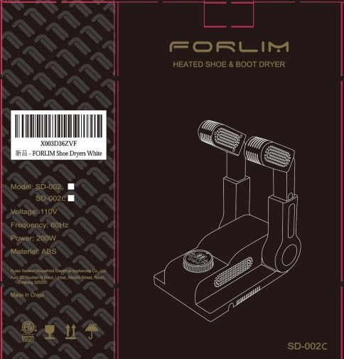 FORLIM [Upgraded Temperature Control] Boot Dryer for Work Boots - Shoe Dryer with 24-Hour Delay Timer, Portable Glove Dryer & Boot Warmer, Automatic Shut-Off Timer, Folding Design, Smart Panel, White