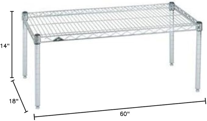 Omega Products Corporation 18" Deep x 60" Wide x 14" High Chrome Stationary Dunnage Rack