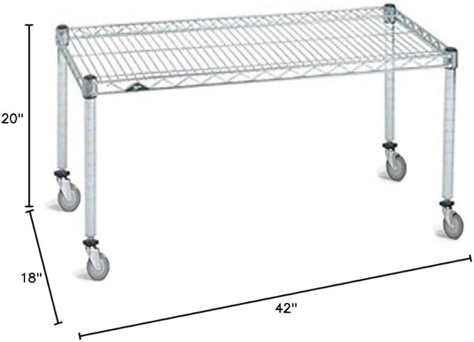 Omega Products Corporation 18" Deep x 42" Wide x 20" High Chrome Mobile Dunnage Rack