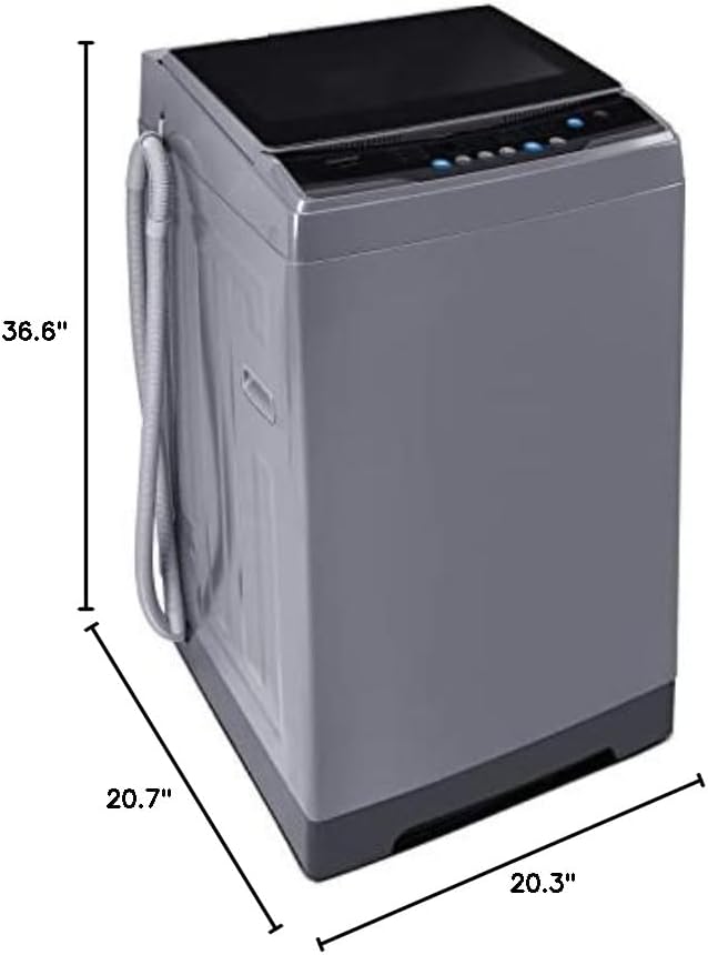 COMFEE’ 1.6 Cu.ft Portable Washing Machine, 11lbs Capacity Fully Automatic Compact Washer with Wheels, 6 Wash Programs Laundry Drain Pump, Ideal for Apartments, RV, Camping, Magnetic Gray