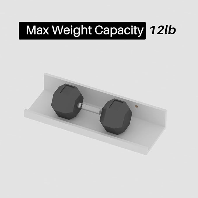 Giftgarden 16 Inch White Floating Shelves for Wall Mount, Modern Wood Wall Shelf Ledge for Bathroom Bedroom Living Room Kitchen Nursery Storage, Set of 3 Different Sizes