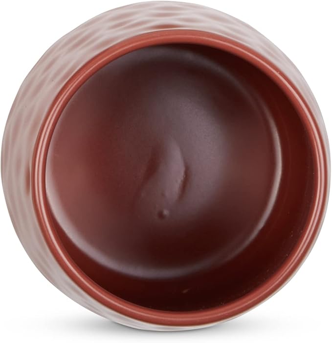 DII Kitchen Accessories Collection, Textured Matte Ceramic Canister Set, Cinnamon, Dimple, 2 Piece