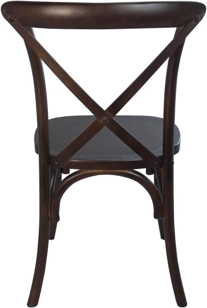 EMMA + OLIVER 2-Pack Walnut X-Back Chair